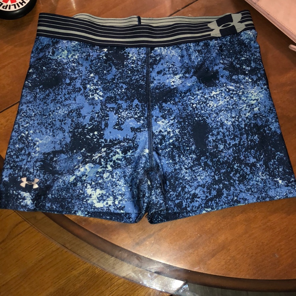 Blue under armour spandex volleyball shorts